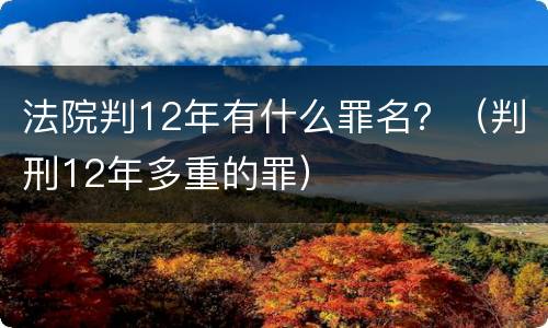 法院判12年有什么罪名？（判刑12年多重的罪）