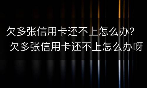 欠多张信用卡还不上怎么办？ 欠多张信用卡还不上怎么办呀