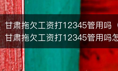 甘肃拖欠工资打12345管用吗（甘肃拖欠工资打12345管用吗怎么投诉）