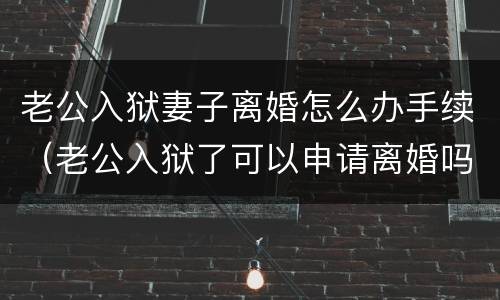 老公入狱妻子离婚怎么办手续（老公入狱了可以申请离婚吗）