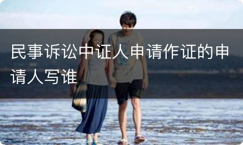 民事诉讼中证人申请作证的申请人写谁