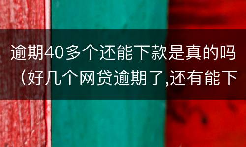 逾期40多个还能下款是真的吗（好几个网贷逾期了,还有能下款的吗）