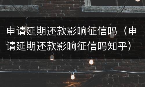 申请延期还款影响征信吗（申请延期还款影响征信吗知乎）