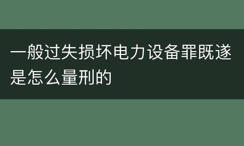 一般过失损坏电力设备罪既遂是怎么量刑的