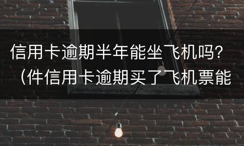信用卡逾期半年能坐飞机吗？（件信用卡逾期买了飞机票能上飞机吗）
