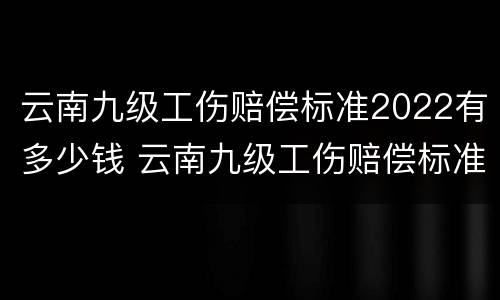 云南九级工伤赔偿标准2022有多少钱 云南九级工伤赔偿标准2022有多少钱一个月