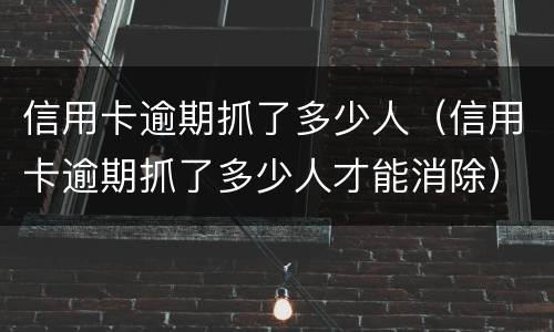 信用卡逾期抓了多少人（信用卡逾期抓了多少人才能消除）