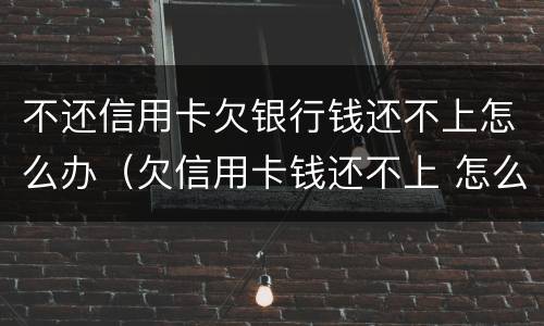 不还信用卡欠银行钱还不上怎么办（欠信用卡钱还不上 怎么办）
