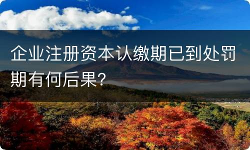 企业注册资本认缴期已到处罚期有何后果？