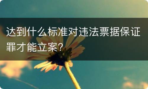 达到什么标准对违法票据保证罪才能立案?