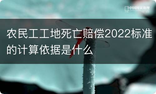 农民工工地死亡赔偿2022标准的计算依据是什么