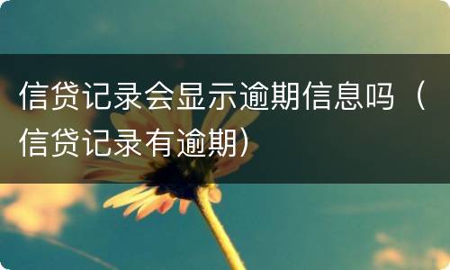 信贷记录会显示逾期信息吗（信贷记录有逾期）
