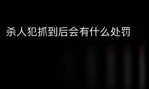 杀人犯抓到后会有什么处罚