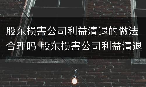 股东损害公司利益清退的做法合理吗 股东损害公司利益清退的做法合理吗知乎