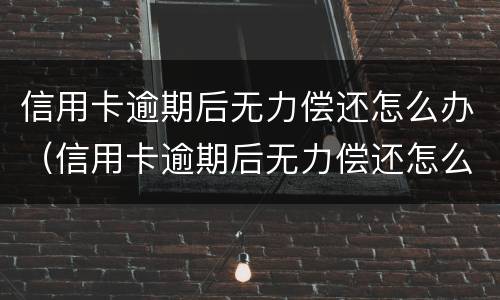 信用卡逾期后无力偿还怎么办（信用卡逾期后无力偿还怎么办延安）