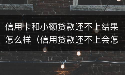 信用卡和小额贷款还不上结果怎么样（信用贷款还不上会怎么样）