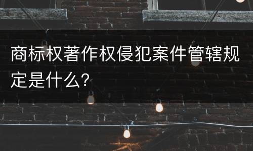 商标权著作权侵犯案件管辖规定是什么？