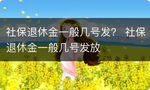 社保退休金一般几号发？ 社保退休金一般几号发放