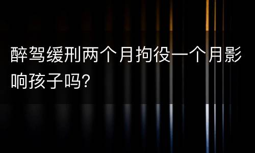 醉驾缓刑两个月拘役一个月影响孩子吗？