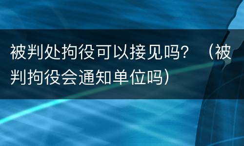 被判处拘役可以接见吗？（被判拘役会通知单位吗）