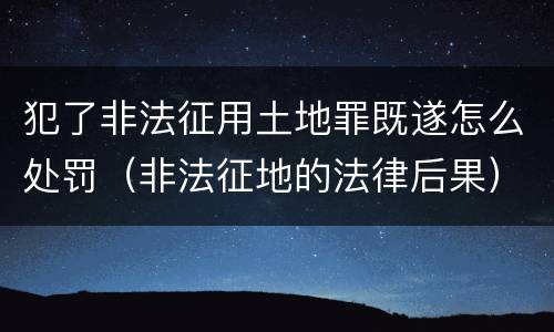 犯了非法征用土地罪既遂怎么处罚（非法征地的法律后果）