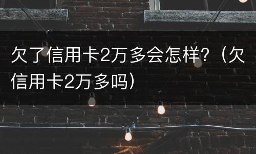 欠了信用卡2万多会怎样?（欠信用卡2万多吗）