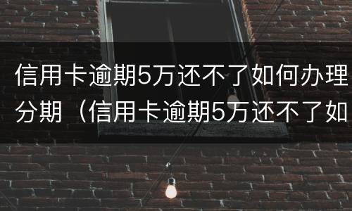 信用卡逾期5万还不了如何办理分期（信用卡逾期5万还不了如何办理分期手续）