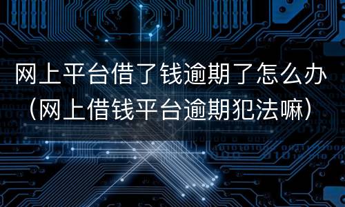 网上平台借了钱逾期了怎么办（网上借钱平台逾期犯法嘛）