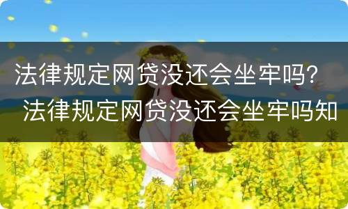 法律规定网贷没还会坐牢吗？ 法律规定网贷没还会坐牢吗知乎