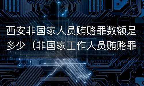 西安非国家人员贿赂罪数额是多少（非国家工作人员贿赂罪100万）