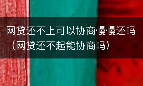 网贷还不上可以协商慢慢还吗（网贷还不起能协商吗）