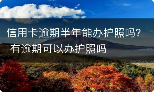 信用卡逾期半年能办护照吗？ 有逾期可以办护照吗