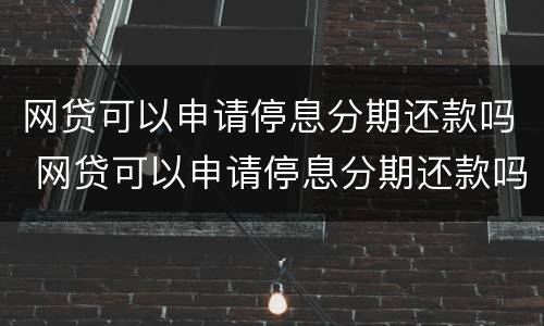 网贷可以申请停息分期还款吗 网贷可以申请停息分期还款吗怎么还