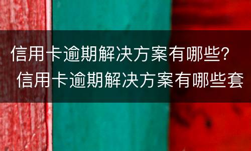 信用卡逾期解决方案有哪些？ 信用卡逾期解决方案有哪些套路