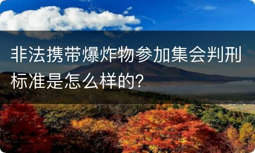 非法携带爆炸物参加集会判刑标准是怎么样的？