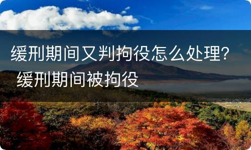 缓刑期间又判拘役怎么处理？ 缓刑期间被拘役