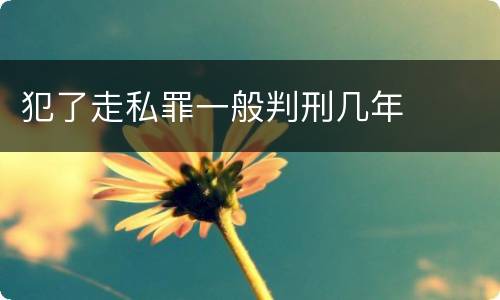 犯了走私罪一般判刑几年