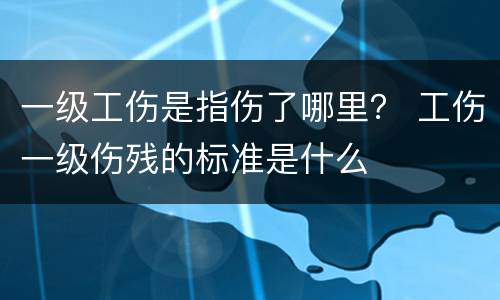 一级工伤是指伤了哪里？ 工伤一级伤残的标准是什么