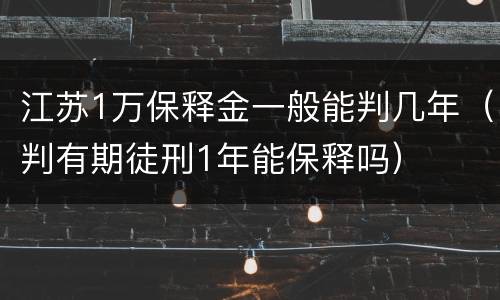 江苏1万保释金一般能判几年（判有期徒刑1年能保释吗）