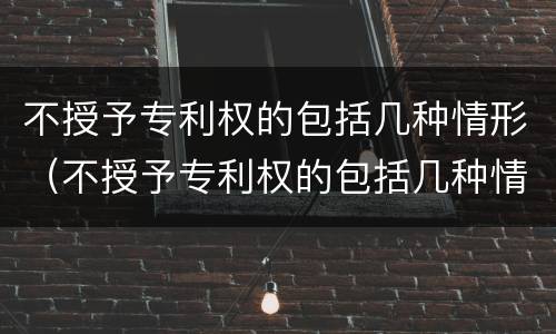 不授予专利权的包括几种情形（不授予专利权的包括几种情形之一）