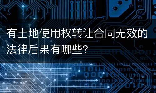 有土地使用权转让合同无效的法律后果有哪些？