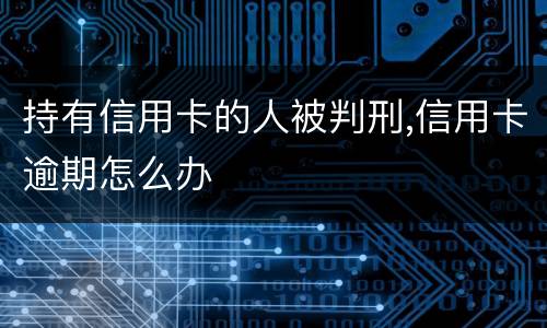 持有信用卡的人被判刑,信用卡逾期怎么办