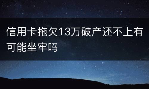 信用卡拖欠13万破产还不上有可能坐牢吗