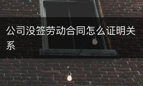 公司没签劳动合同怎么证明关系