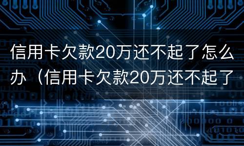 信用卡欠款20万还不起了怎么办（信用卡欠款20万还不起了怎么办理）