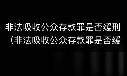 非法吸收公众存款罪是否缓刑（非法吸收公众存款罪是否缓刑案例）
