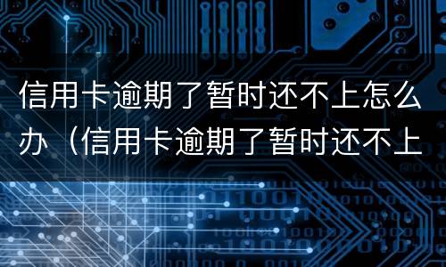 信用卡逾期了暂时还不上怎么办（信用卡逾期了暂时还不上怎么办会坐牢吗）