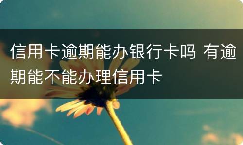 信用卡逾期能办银行卡吗 有逾期能不能办理信用卡