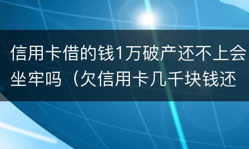 信用卡借的钱1万破产还不上会坐牢吗（欠信用卡几千块钱还不上会坐牢吗）