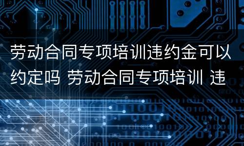 劳动合同专项培训违约金可以约定吗 劳动合同专项培训 违约金